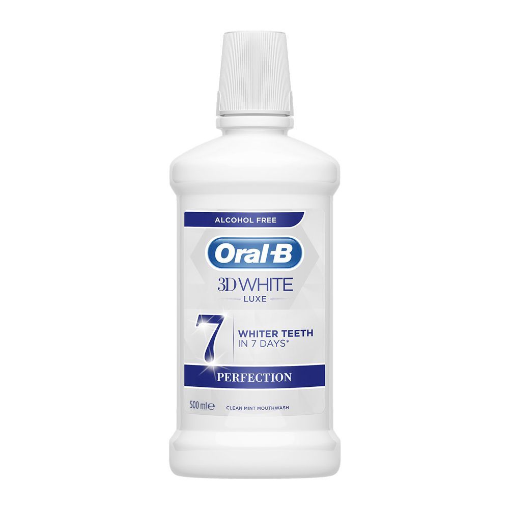 Oral-B 3D White Luxe 7 Perfection Clean Mint Mouthwash, 500ml