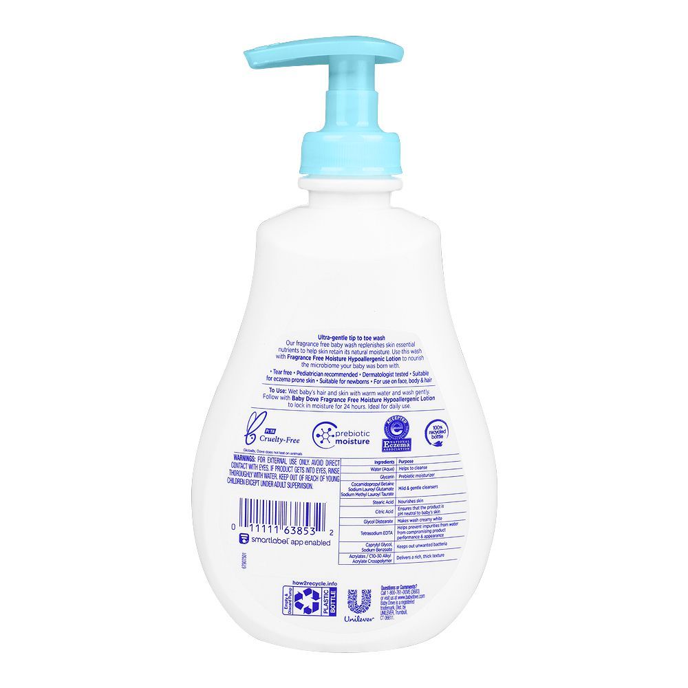Dove Baby Sensitive Skin Care Hypoallergic Wash Parabens Free 384ml