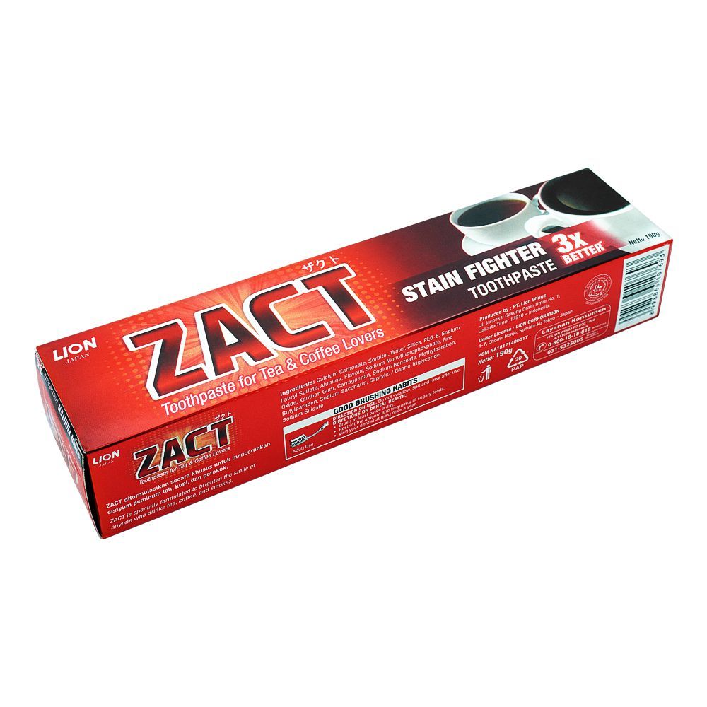 ZACT  Stain Fighter Toothpaste, 190g