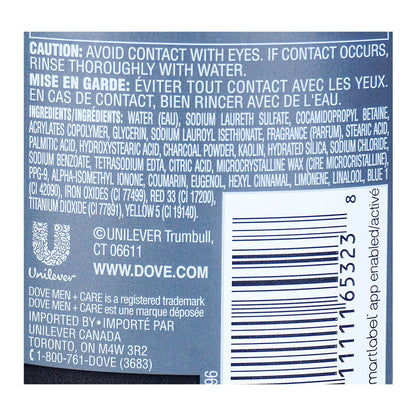 Dove Men+ Care Charcoal + Clay Purifying Micro Moisture Body & Face Wash 400ml