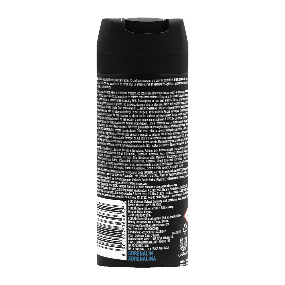 Axe Adrenalin Deodorant Spray, For Men, 150ml