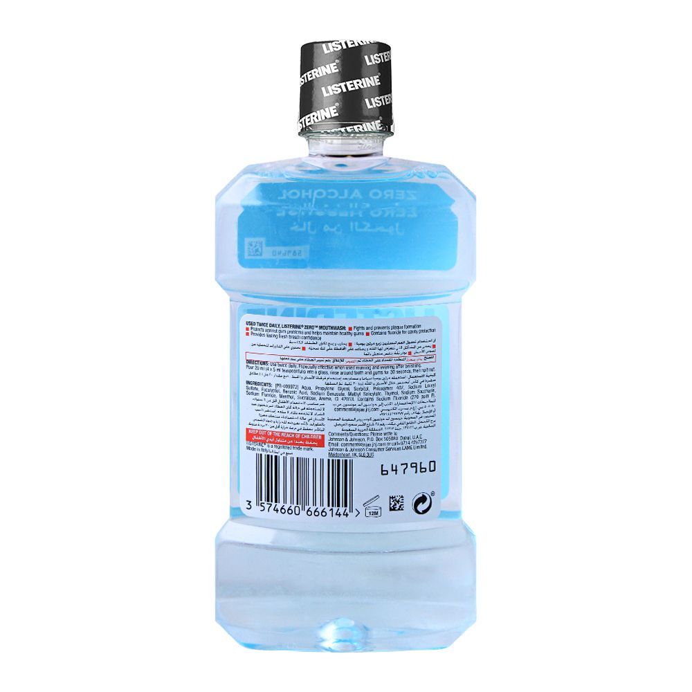 Listerine Mouthwash, Zero Alcohol, 250ml