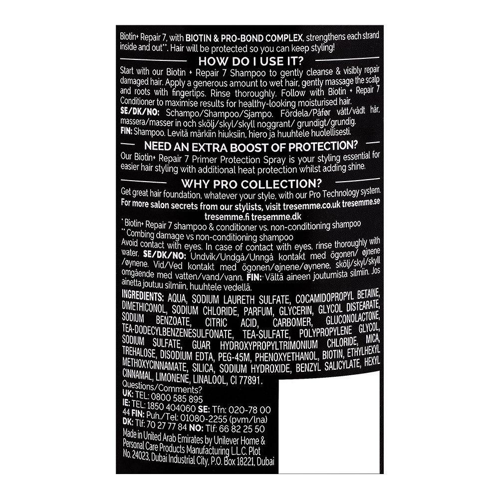 Tresemme Pro Collection Shampoo Biotin Repair With Pro Bond Complex 400ml