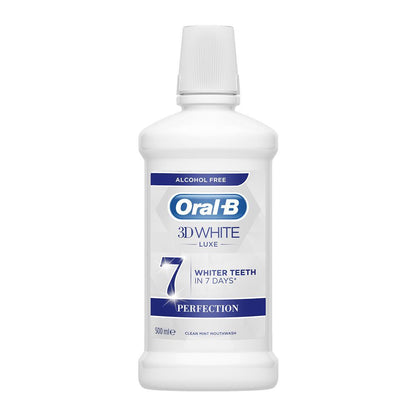 Oral-B 3D White Luxe 7 Perfection Clean Mint Mouthwash, 500ml