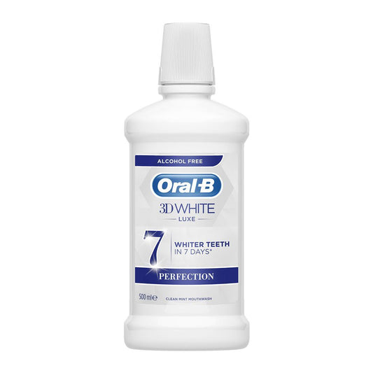 Oral-B 3D White Luxe 7 Perfection Clean Mint Mouthwash, 500ml