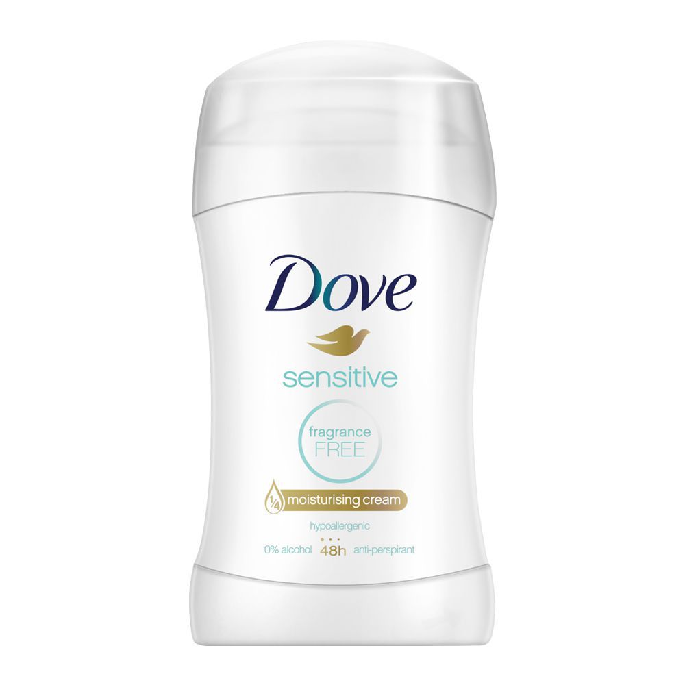 Dove Sensitive Fragrance Free Anti Perspirant Deodorant Stick 40g