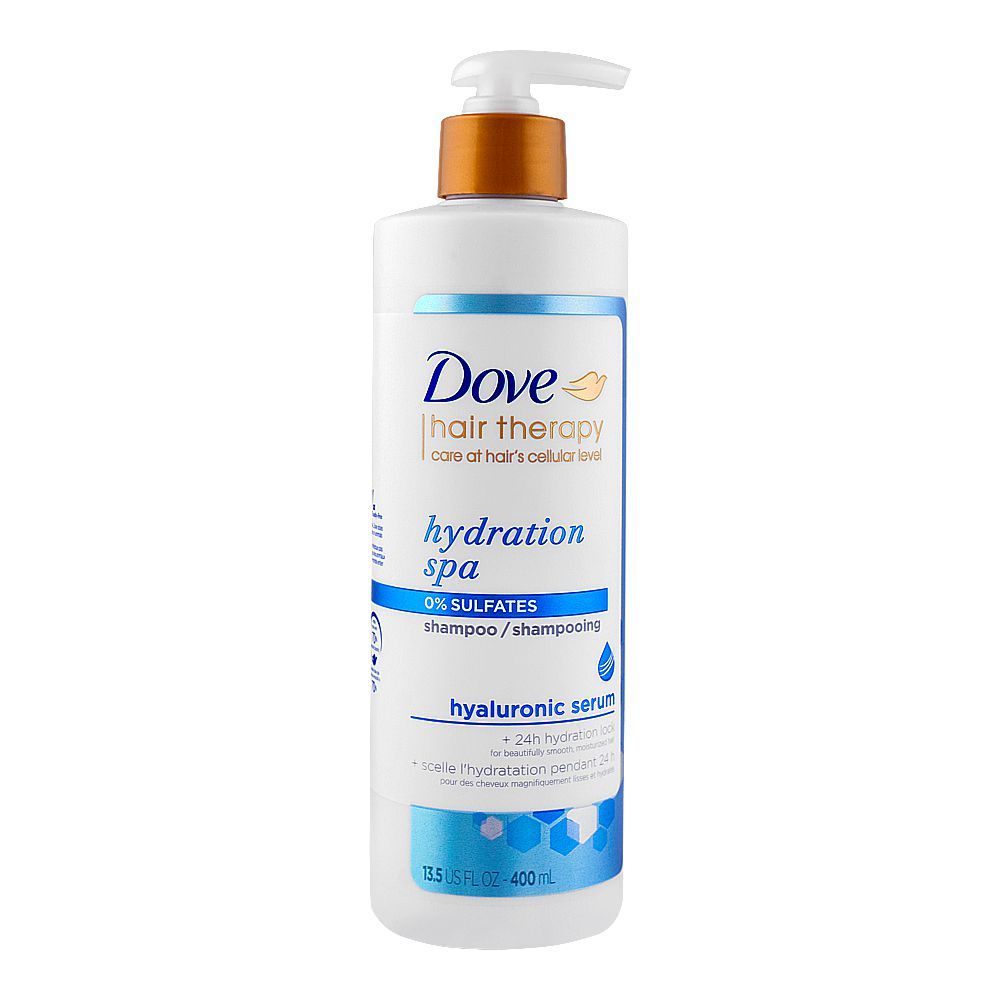 Dove Hair Therapy Hydration Spa 0% Sulfates Hyaluronic Acid Shampoo 400ml
