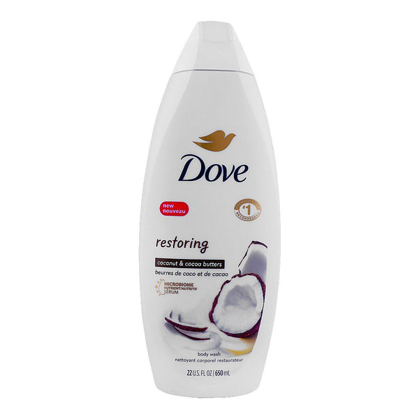 Dove Restoring Coconut & Cocoa Butters Micro Biome Nutrient Serum Body Wash 650ml