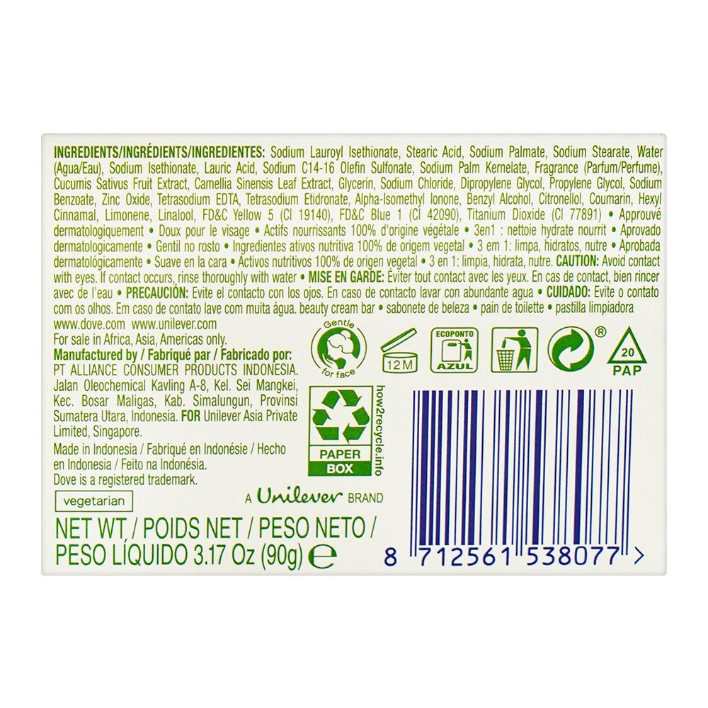 Dove Refreshing Beauty Cream Bar With Cucumber & Green Tea 90g