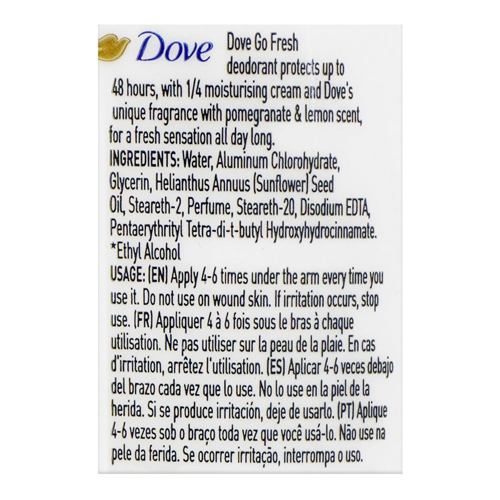 Dove Go Fresh Pomegranate & Lemon Deodorant Roll On For Women 40ml