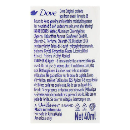 Dove Original Nourishes & Softens Deodorant Roll On For Women 40ml