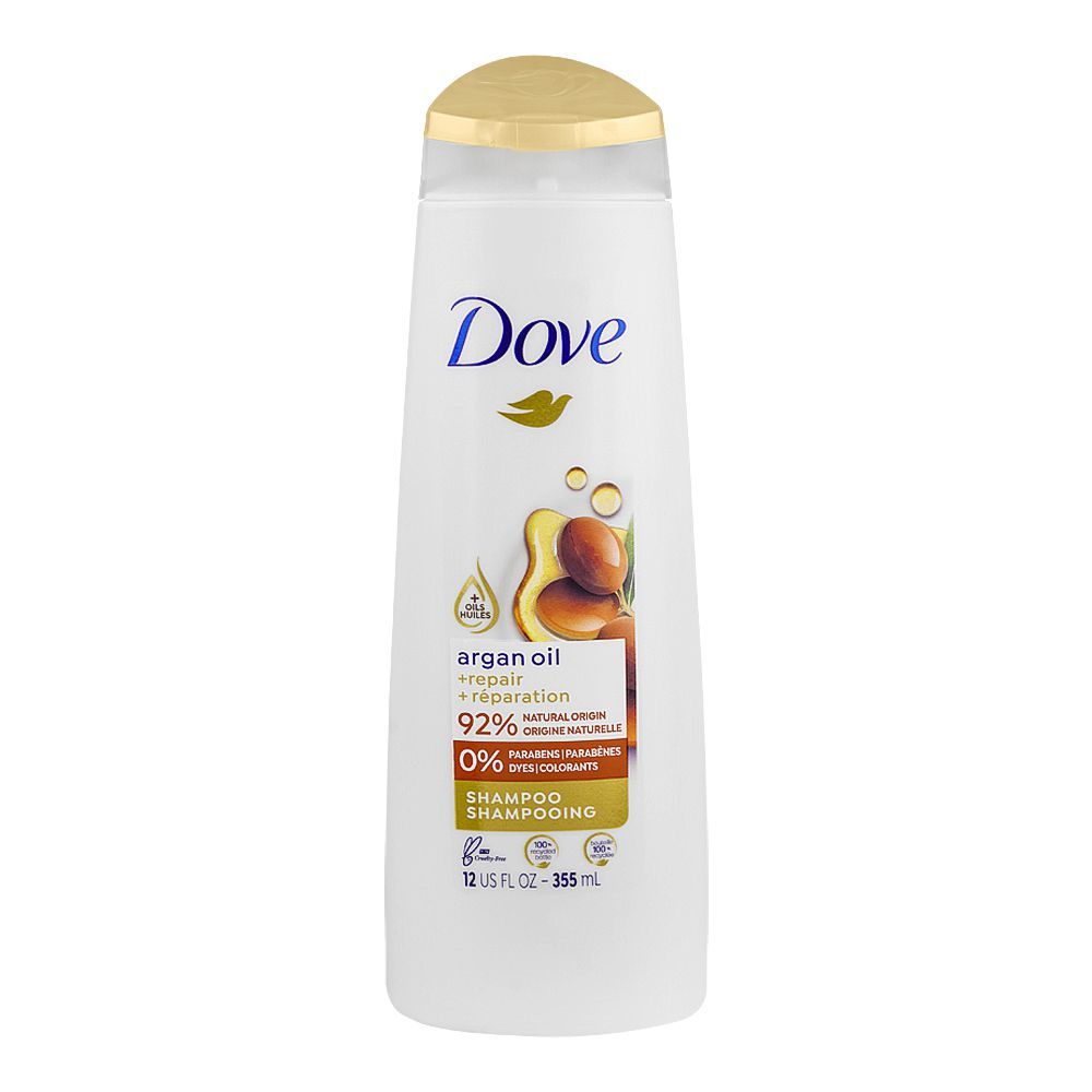 Dove Argan Oil Paraben Free Shampoo For Damaged Hair 355ml