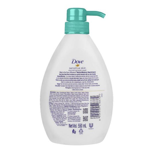 Dove Sensitive Skin Nourishing Body Wash Pump 550ml
