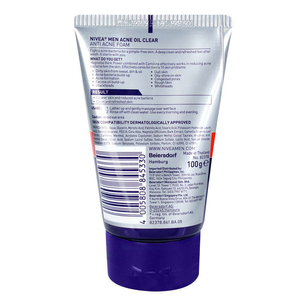 Nivea Men Acne Oil Clear Anti Acne Foam 100 ml