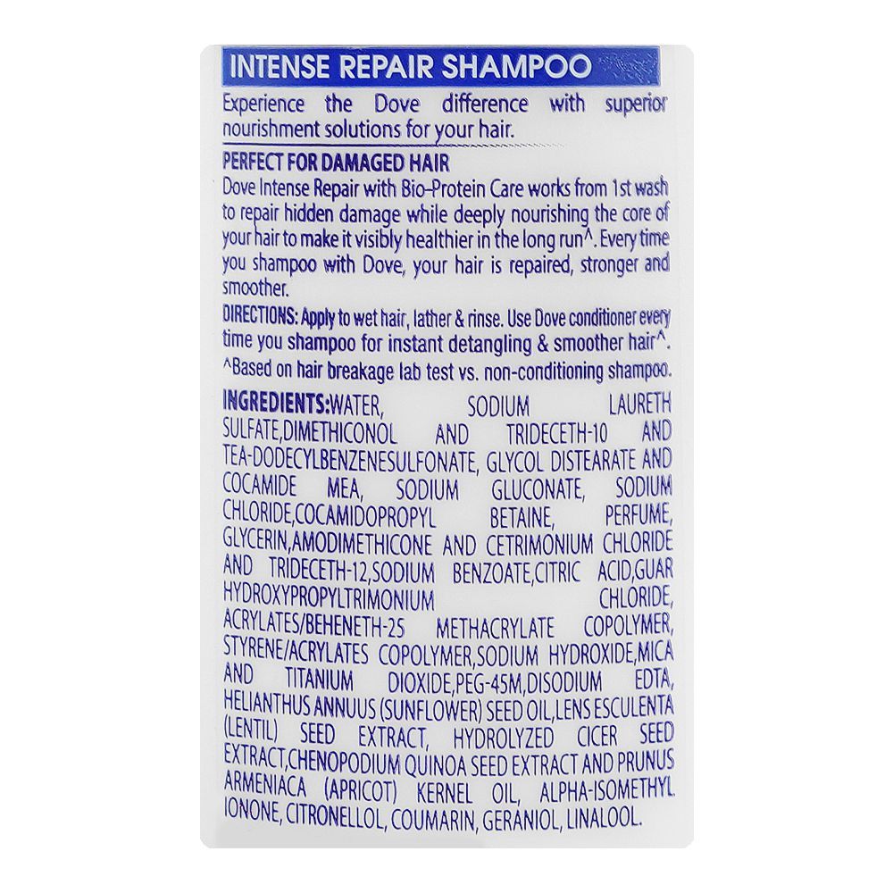 Dove Damage Therapy Intense Repair Bio-Protein Care Shampoo For Damaged Hair 175ml