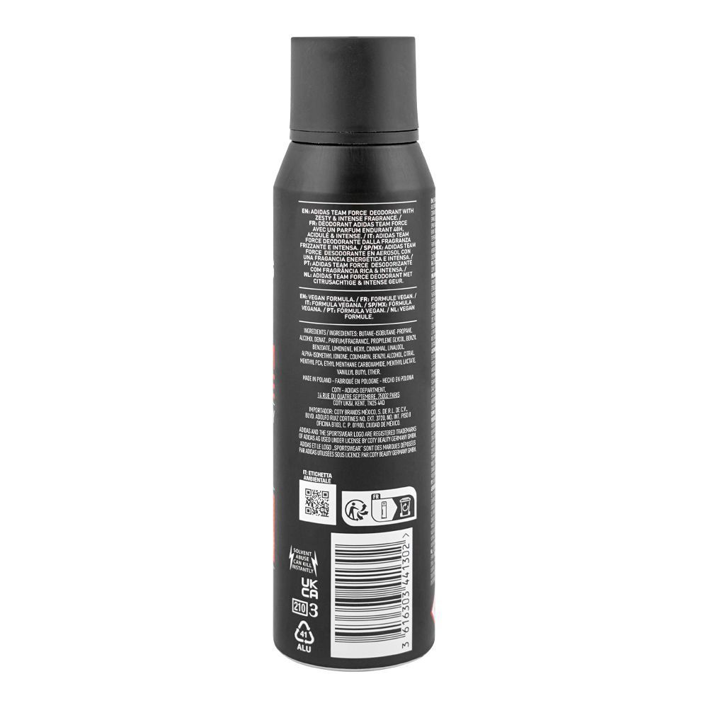 Adidas Deodorant Body Spray Team Force For Men 150ml