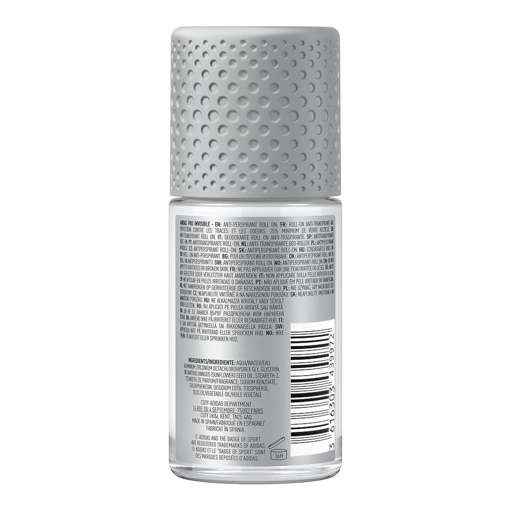 Adidas Deodorant Roll On Pro Invisible For Men 50ml