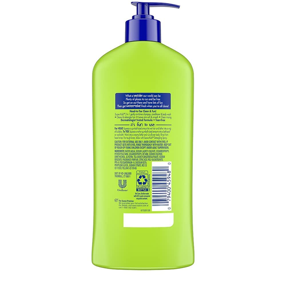 Suave Kids Shampoo & Conditioner 3-in-1, Watermelon 532 ml