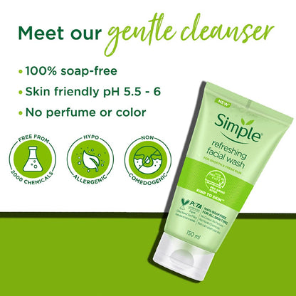 Simple Refreshing Facial Wash Gel 150 ml