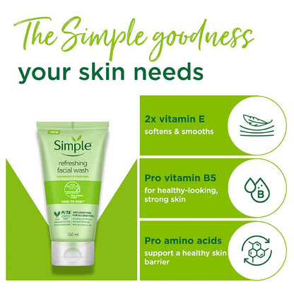Simple Refreshing Facial Wash Gel 150 ml