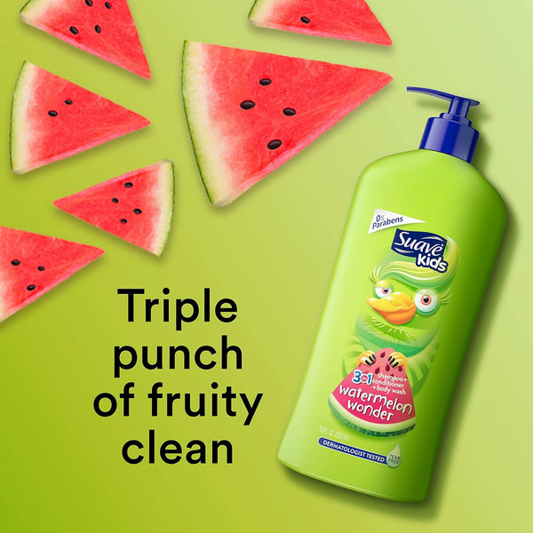 Suave Kids Shampoo & Conditioner 3-in-1, Watermelon 532 ml