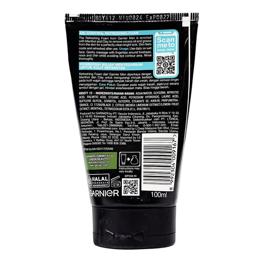 Garnier Men Oil Control Refreshing Foam 100 ml