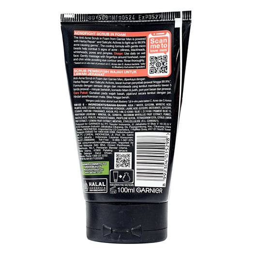Garnier Men Acno Fight Scrub In Foam 100 ml