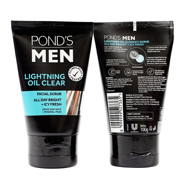 Pond's Men Lightning Oil Clear Facial Scrub 100 gm
