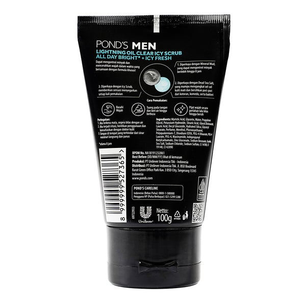 Pond's Men Lightning Oil Clear Facial Scrub 100 gm