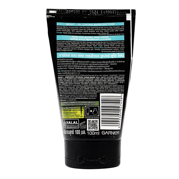 Garnier Men Oil Control Super Duo Foam 100 ml