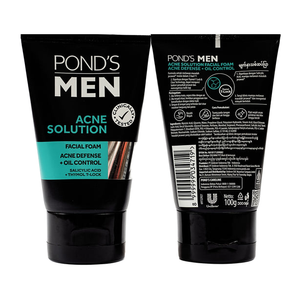 Pond's Men Acne Solution Facial Foam 100 gm