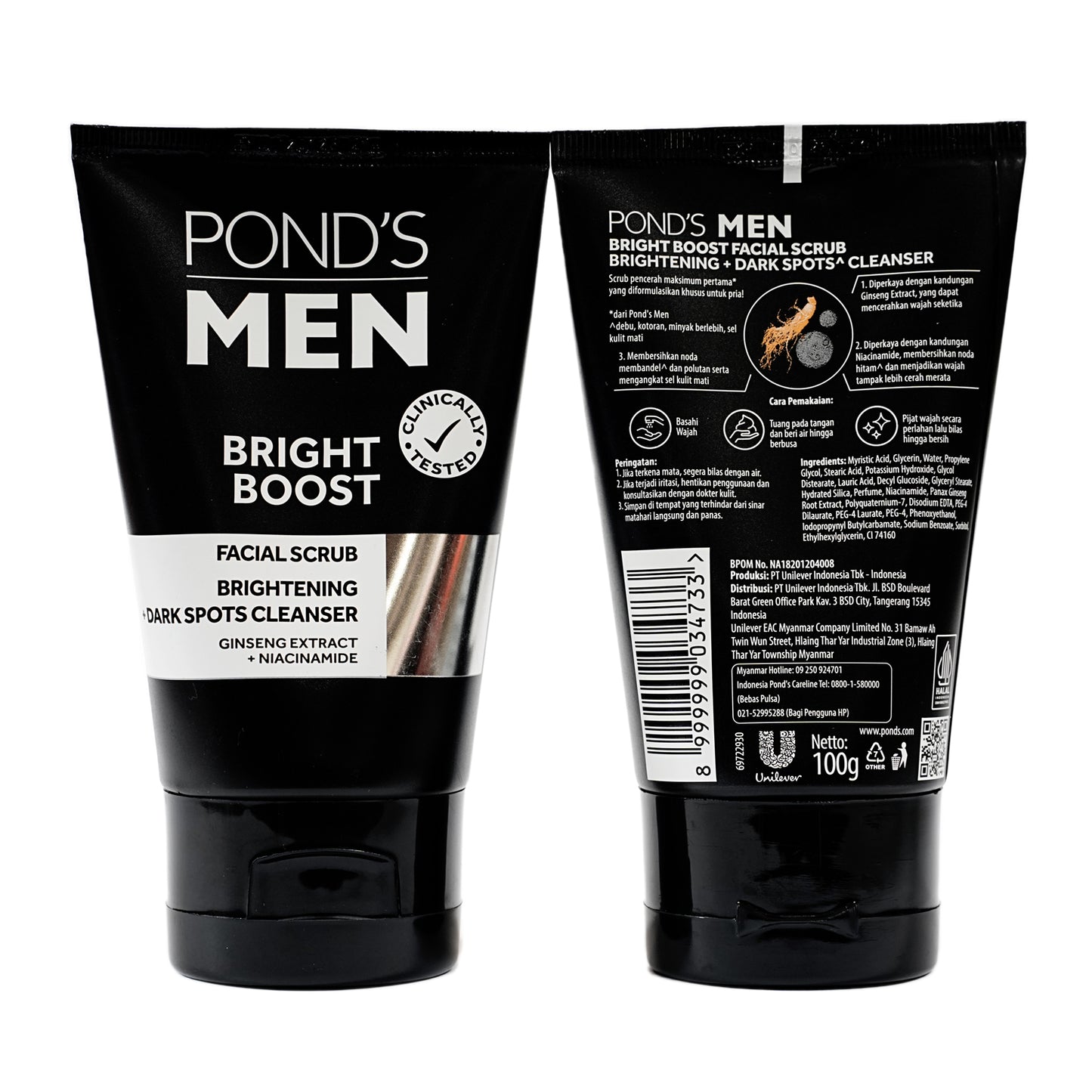 Pond's Men Bright Boost Facial Scrub 100 gm