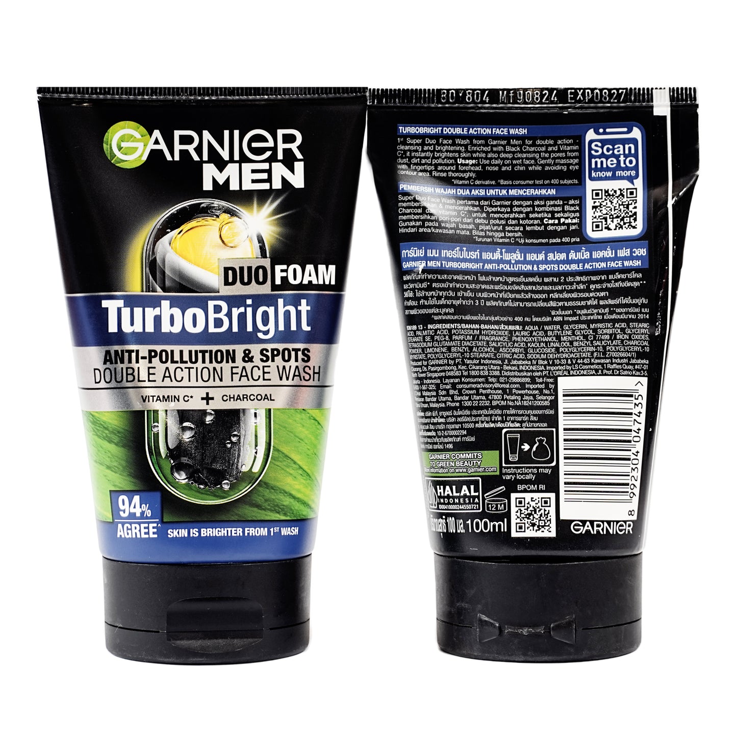 Garnier Men Turbo Bright Double Action Face Wash 100 ml