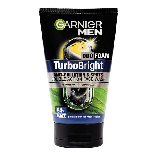 Garnier Men Turbo Bright Double Action Face Wash 100 ml