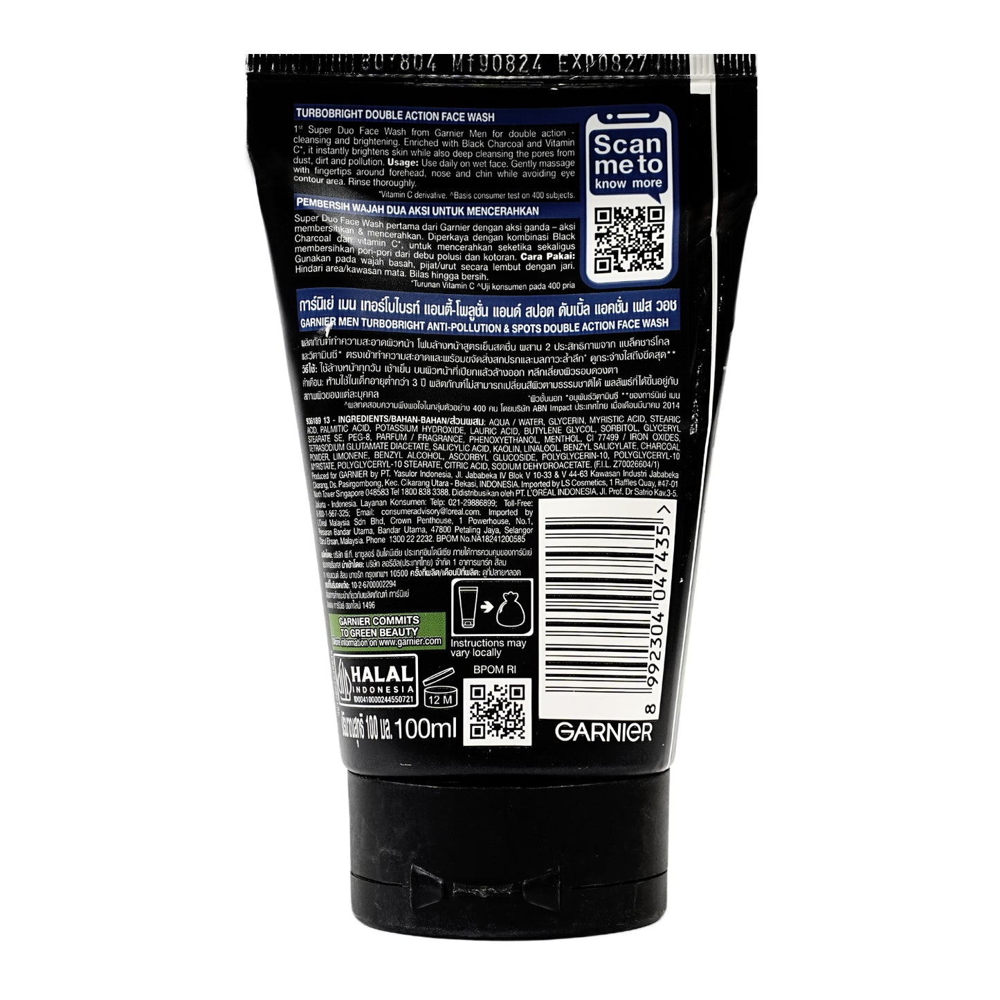 Garnier Men Turbo Bright Double Action Face Wash 100 ml