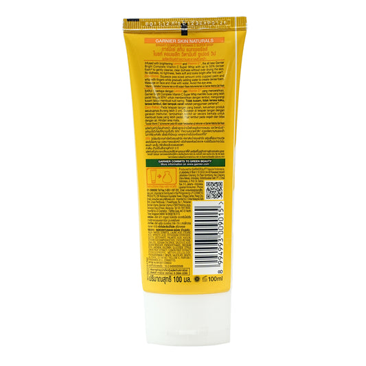Garnier Bright Complete Vitamin C Super Whipe Facewash 100 ml