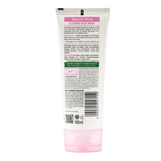 Garnier Sakura Glow Hyaluron Face Wash 100 ml