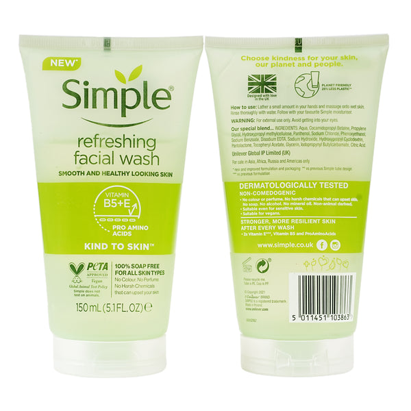 Simple Refreshing Facial Wash Gel 150 ml