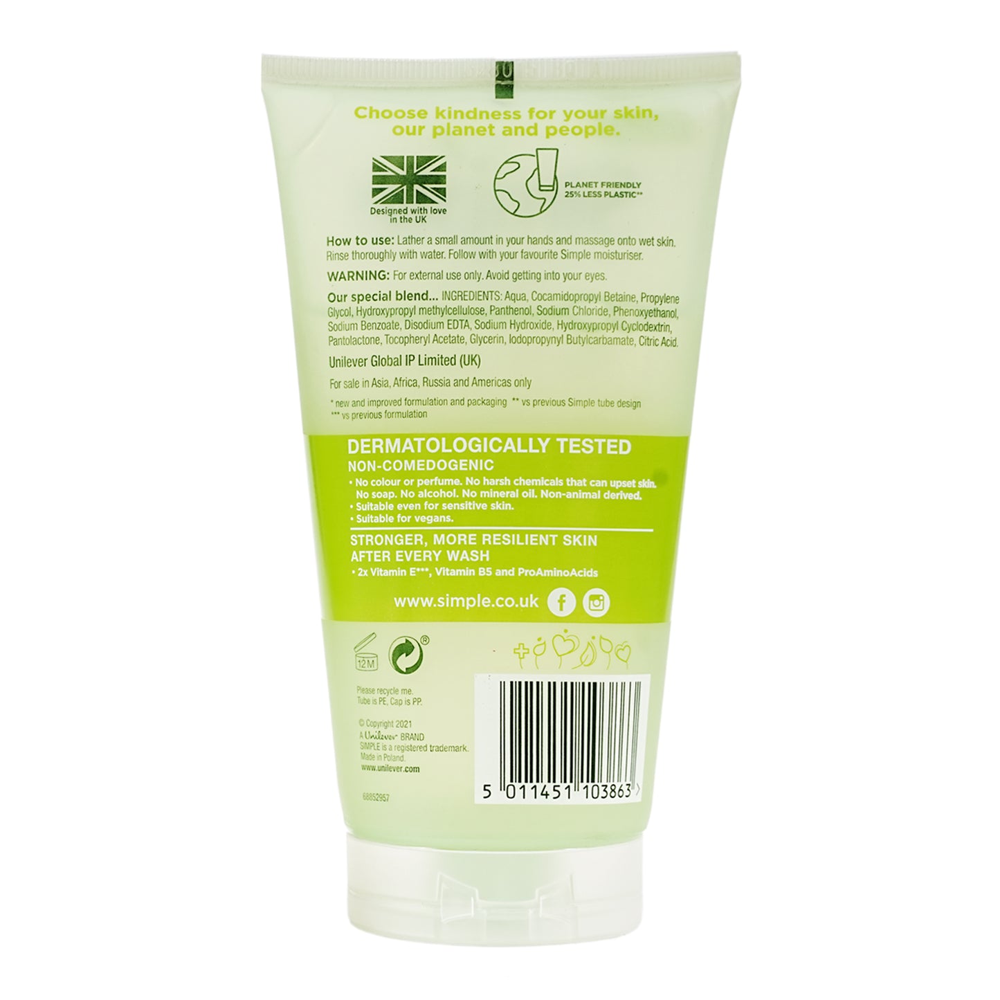 Simple Refreshing Facial Wash Gel 150 ml